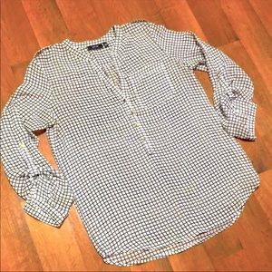 Black & White Striped Top with Gold Buttons